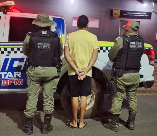 Homem é preso em flagrante por agredir próprio filho.(Imagem:Polícia Militar do Piauí)