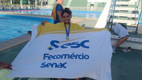 Os jovens do projeto de Natação PcD do Sesc Piauí brilharam na competição realizada em Fortaleza.(Imagem:Divulgação)