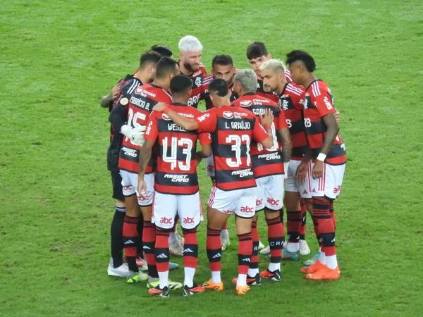 Flamengo corrente antes do jogo contra o Internacional Campeonato Brasileiro.(Imagem:Fred Gomes)