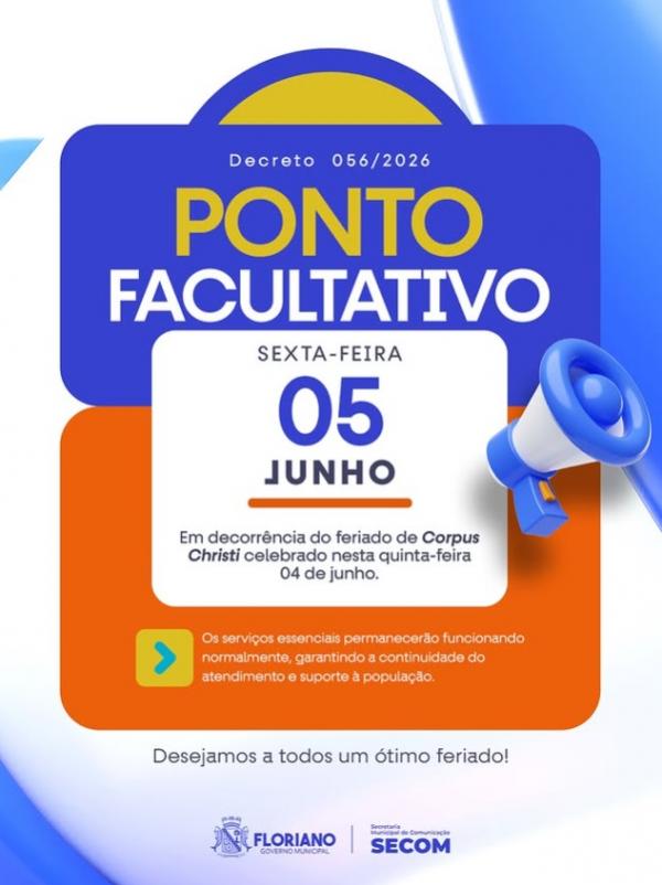 Prefeitura de Floriano decreta ponto facultativo nesta sexta (05) ap&oacute;s feriado de Corpus Christi.(Imagem:Reprodu&ccedil;&atilde;o/Instagram)