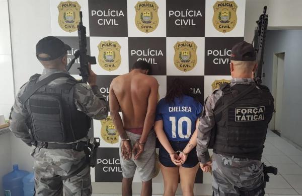 Casal é preso em Floriano por envolvimento em ataque que matou menina de 12 anos.(Imagem:Divulgação/PM)