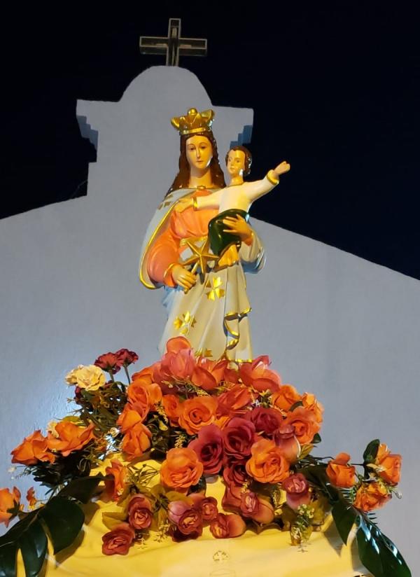 Fiéis participam do encerramento do tradicional festejo de Nossa Senhora da Guia(Imagem:Fernanda Feitosa)