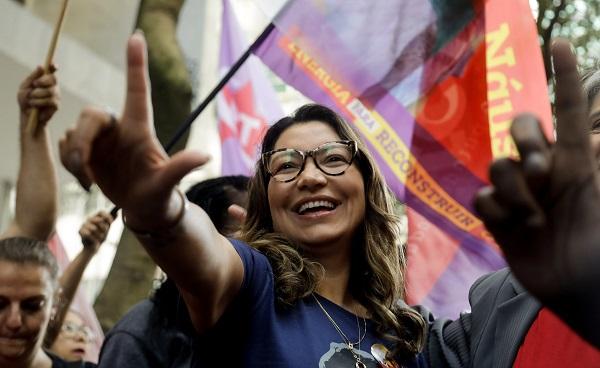 Janja em carreata no Rio de Janeiro.(Imagem:O Globo)