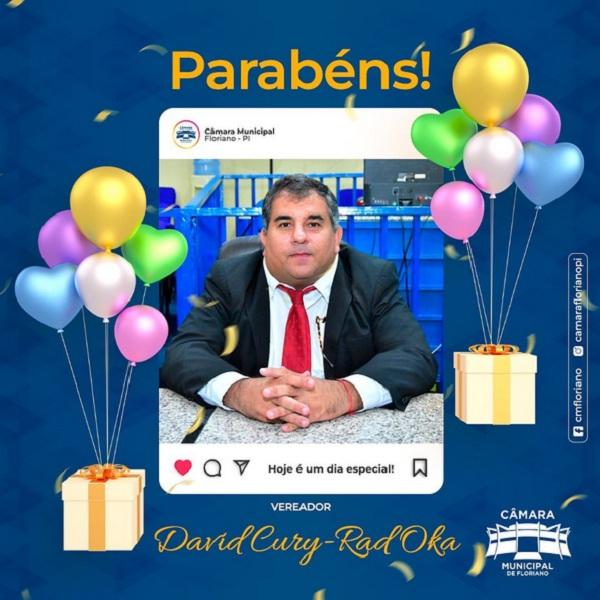 Câmara Municipal de Floriano celebra aniversário do vereador David Oka.(Imagem:Reprodução/Instagram)