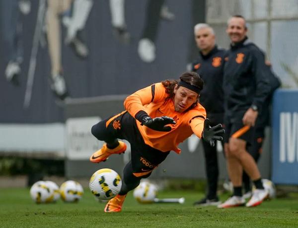 Cássio em treino do Corinthians.(Imagem:Rodrigo Coca/Agência Corinthians)