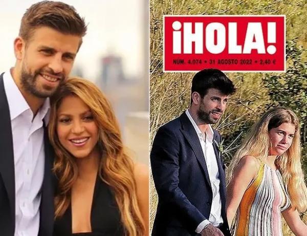 Após divórcio de Shakira, Gerard Piqué é capa de revista com nova namorada.(Imagem:Reprodução Instagram e Reprodução Hola)