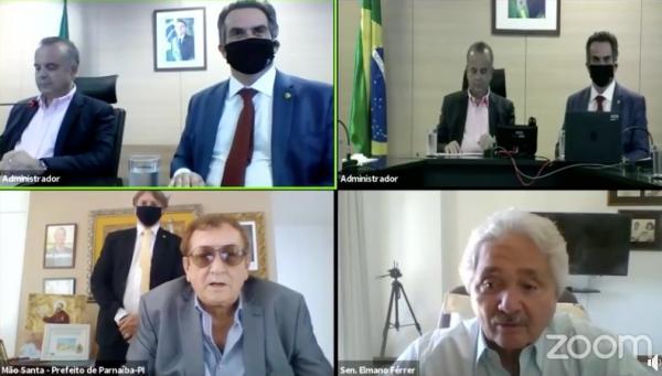 Em live com ministro, Mão Santa anuncia que ponte terá nome do pai de Bolsoanro.(Imagem:Reprodução)