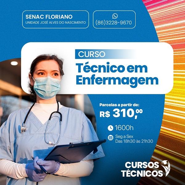 Curso técnico em Enfermagem do Senac de Floriano está com matrículas abertas.(Imagem:Divulgação)