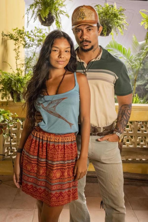 Ritinha (Mell Muzzillo) e Damião (Xamã) (Imagem:Fábio Rocha da Globo/Divulgação)