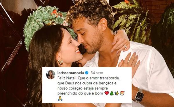 Larissa Manoela e André Luiz Frambach na noite de Natal de 2022.(Imagem:Reprodução/Instagram)