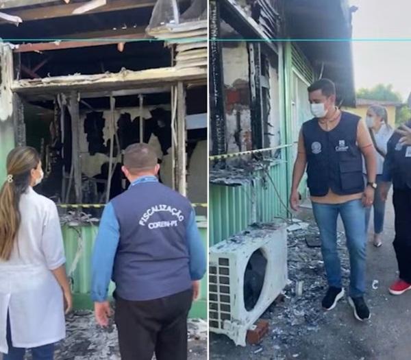 Enfermaria atingida por incêndio em Hospital de Picos, no PI, é interditada para reforma por 45 dias(Imagem:Reprodução)