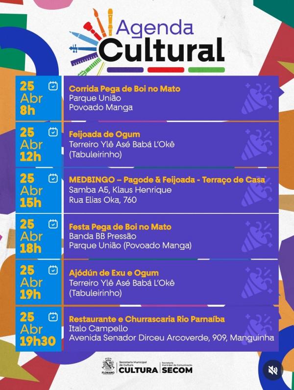 Agenda cultural movimenta Floriano com programa&ccedil;&atilde;o diversificada neste fim de semana(Imagem:Reprodu&ccedil;&atilde;o/Instagram)
