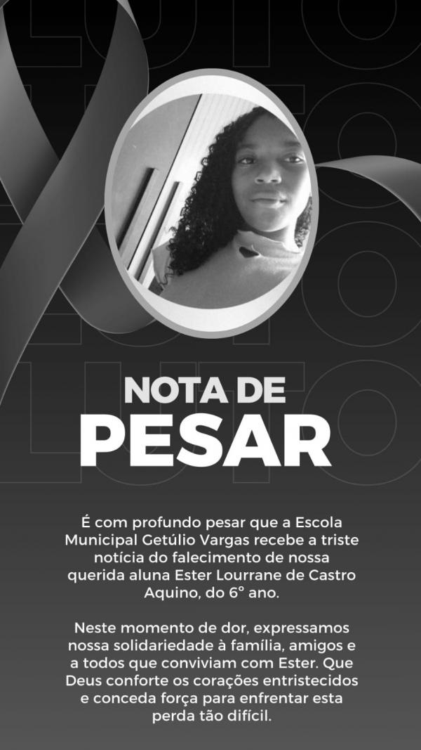 Nota de pesar - Ester Lourrane(Imagem:Divulgação)