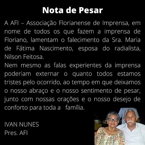 Nota de pesar(Imagem:Divulgação)