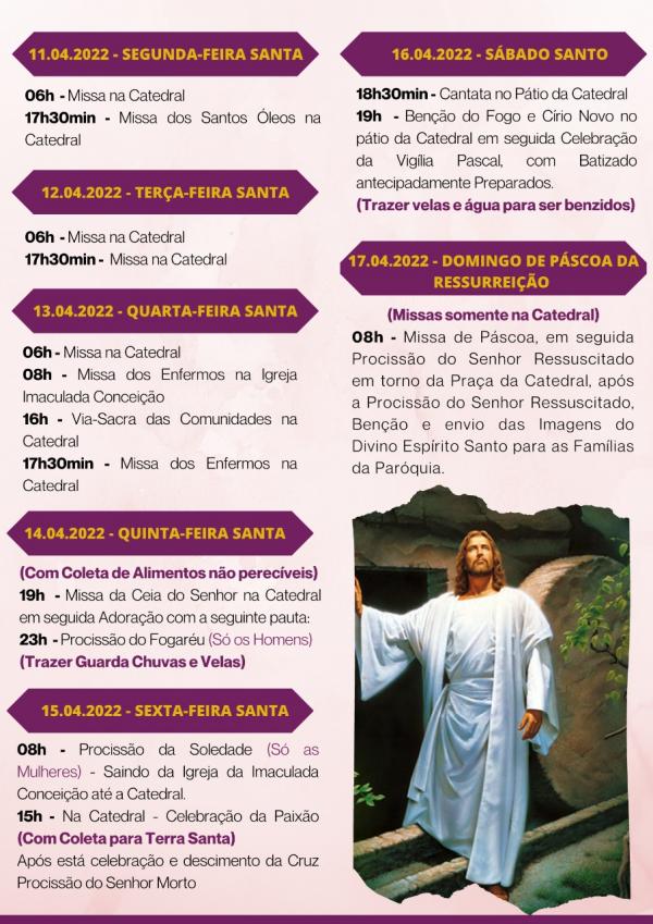 Programação Semana Santa(Imagem:Divulgação)