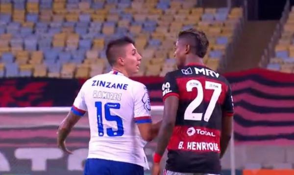 Ramírez Bruno Henrique Flamengo Bahia.(Imagem:Reprodução)