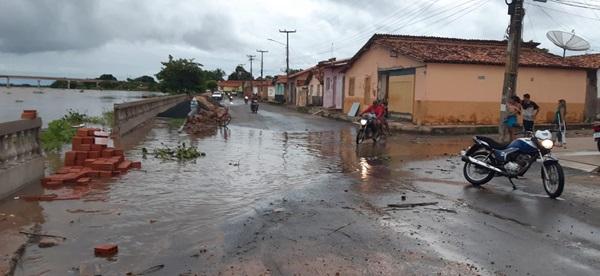 Rio Parnaíba se aproxima de casas em Luzilândia e acende alerta para riscos de inundação(Imagem:Defesa Civil de Luzilândia)