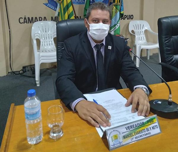 O vereador Manoel Evaristo de Paiva Neto, conhecido como Netinho (PSD).(Imagem:Reprodução)