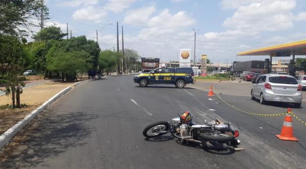 Motociclista morre atropelado por caminhão na BR-316, na Zona Sul de Teresina.(Imagem:Polícia Rodoviária Federal)