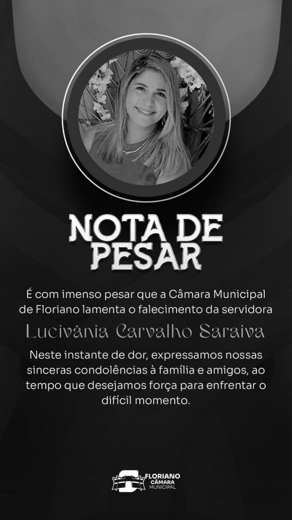 Nota de pesar - Lucivânia Carvalho Saraiva(Imagem:CMF)