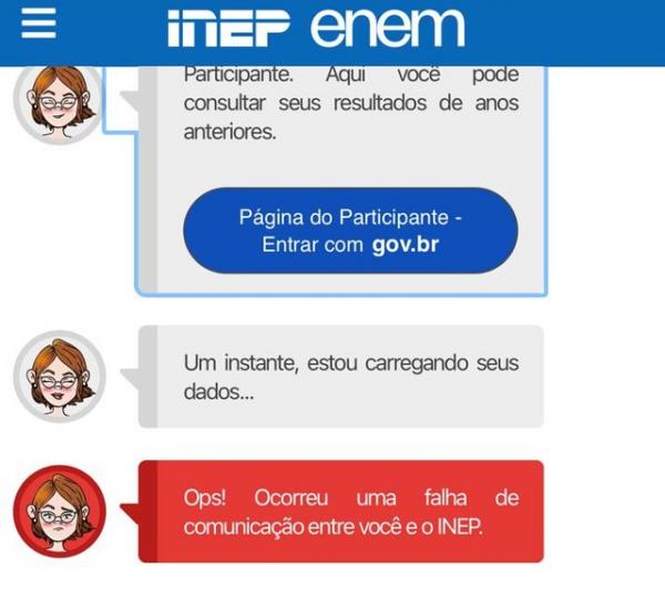 Aviso de erro no site do Inep quando candidato ao Enem tenta cadastrar foto.(Imagem:Reprodução)