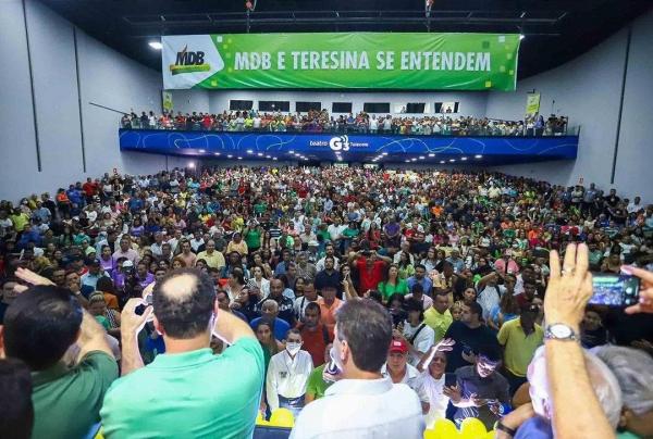 Militantes do MDB no Centro de Convenções.(Imagem:Reprodução/Instagram)