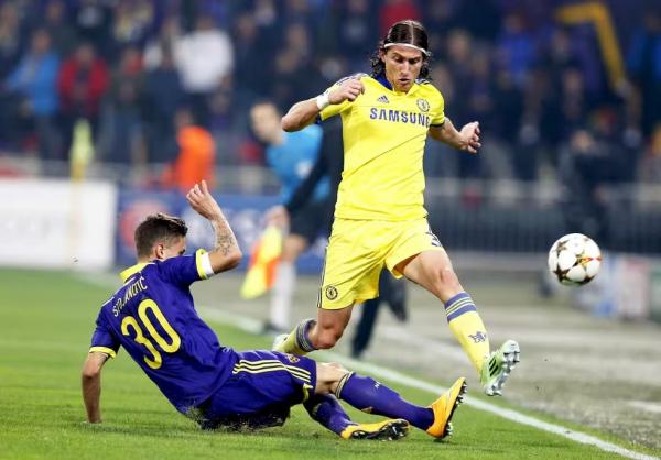 Filipe Luís em ação pelo Chelsea.(Imagem:Efeservicios)