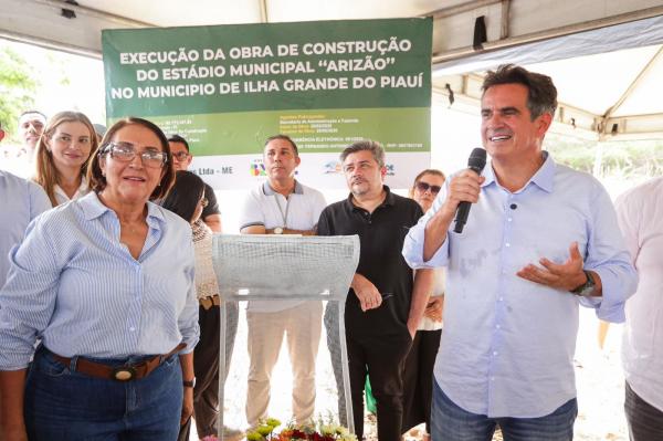 Em Ilha Grande, Ciro Nogueira visita obra de revitaliza&ccedil;&atilde;o do Porto dos Tatus e anuncia est&aacute;dio de futebol.(Imagem:Ascom)