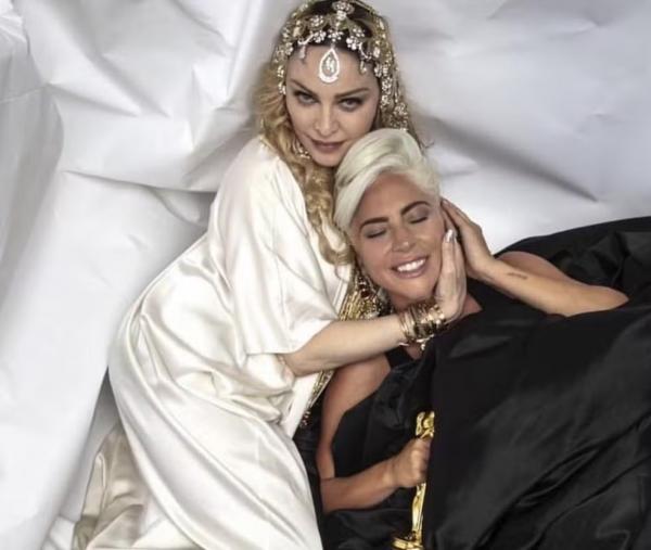 Madonna e Lady Gaga posam com Oscar de melhor canção original por