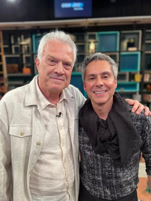 Pedro Bial e Alexandre Nero no 