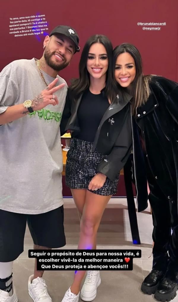 Ex-affair de Neymar, Gabily visita jogador e Bruna Biancardi.(Imagem:Instagram)