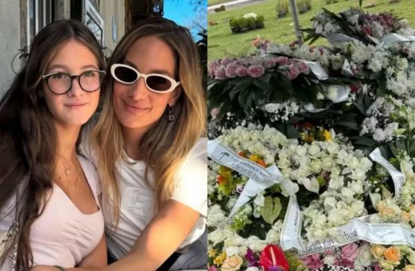 Schynaider Moura mostra coroas de flores em velório de Anne-Marie: 