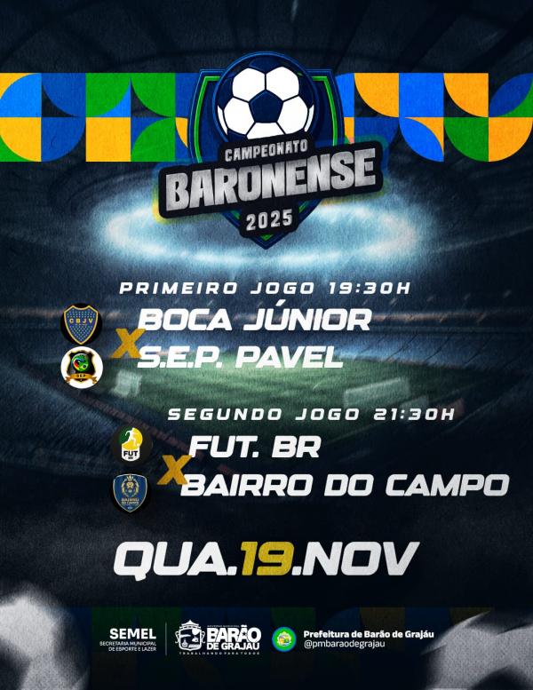  Mais uma rodada do Campeonato Baronense movimenta o Estádio Gregorão nesta quarta (19)(Imagem:Divulgação)