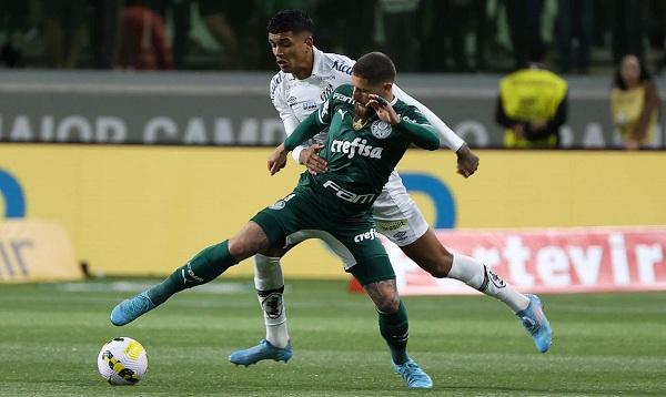 Palmeiras derrota Santos e amplia vantagem na ponta do Brasileirão.(Imagem:Cesar Greco/Palmeiras/Direitos Reservados)