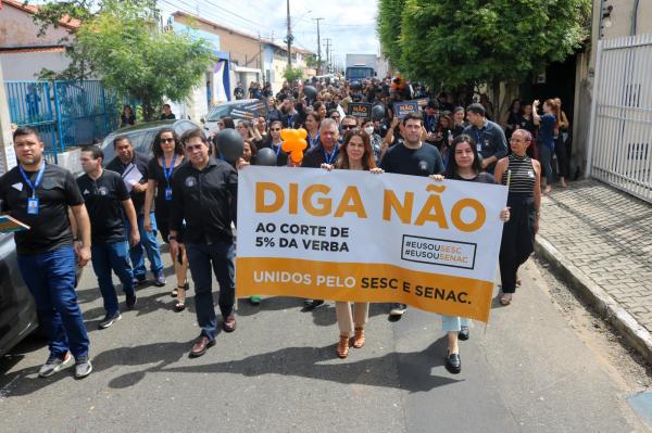 Mobilização contra corte de 5% do Sesc e Senac acontece em Teresina(Imagem:Reprodução)