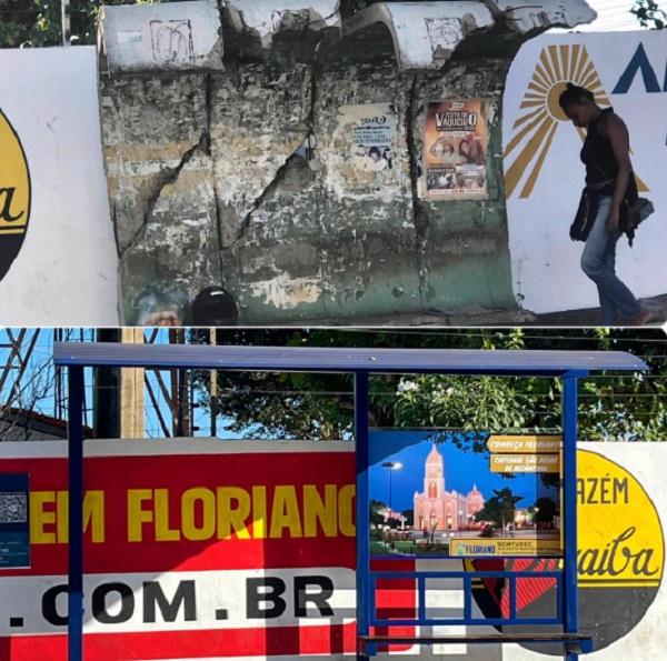 Parada de ônibus em Floriano passa por revitalização e oferece mais conforto aos usuários.(Imagem:Reprodução/Instagram)