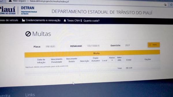 Com sistema do Detran fora do ar e sem acessar documentos, condutores do Piauí têm veículos apreendidos.(Imagem:Arquivo pessoal)