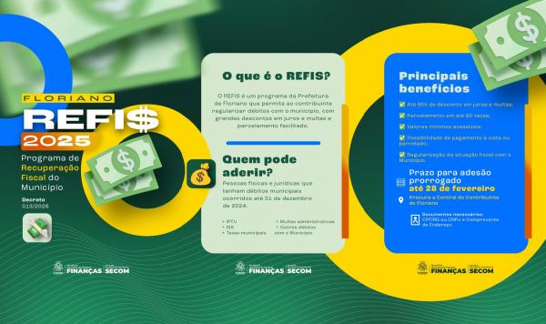 Prefeitura de Floriano estende prazo de ades&atilde;o ao REFIS at&eacute; 28 de fevereiro.(Imagem:Secom)