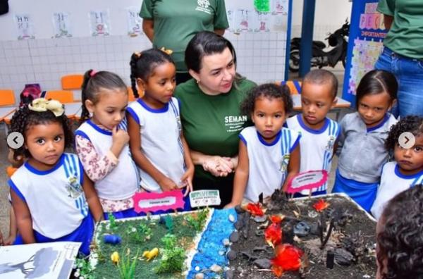 Departamento de Educação Ambiental promove atividades lúdicas sobre queimadas em escola de Floriano.(Imagem:Reprodução/Instagram)