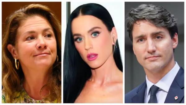 Sophie Grégoire Trudeau, Katy Perry e Justin Trudeau.(Imagem:Getty Images/Instagram)