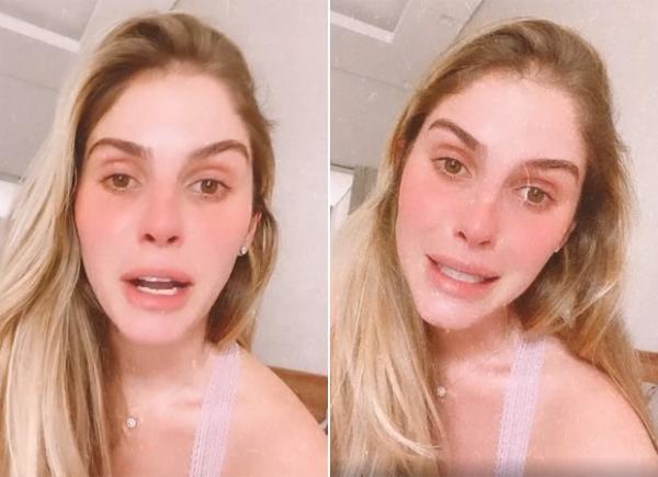 Bárbara Evans chora ao descobrir resultados de exame(Imagem:Reprodução)