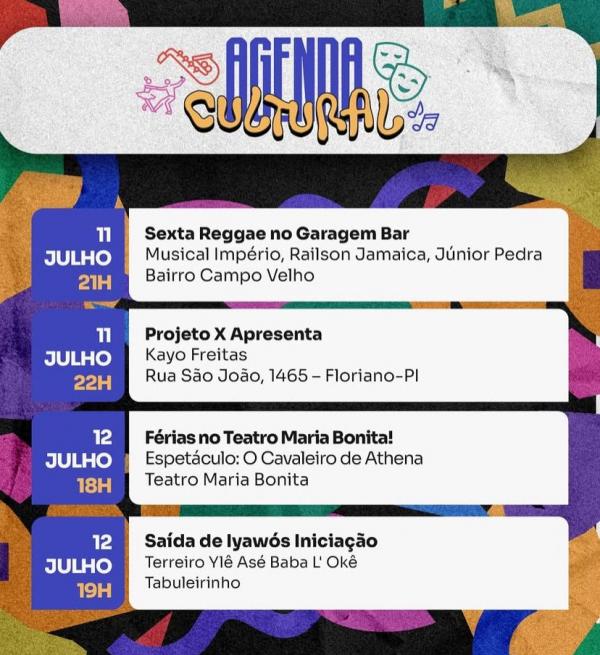 Floriano se prepara para um fim de semana repleto de arte e cultura(Imagem:Reprodução/Instagram)