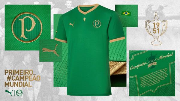 Palmeiras apresenta camisa comemorativa aos 70 anos da conquista do Mundial Interclubes(Imagem:Divulgação)