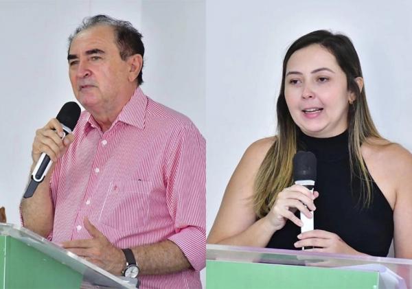 Prefeito Antônio Reis e secretária Caroline Reis(Imagem:Divulgação)