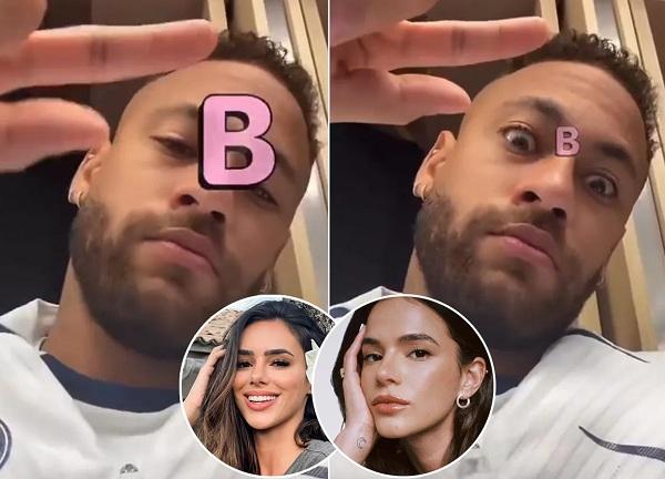 Neymar namorou Bruna Biancardi e Bruna Marquezine.(Imagem:Reprodução / TikTok e Instagram)