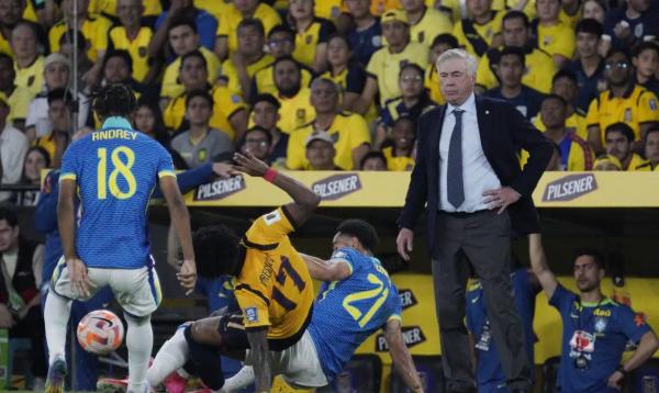 Brasil joga mal e fica no 0 a 0 com o Equador na estreia de Ancelotti(Imagem:REUTERS/SANTIAGO ARCOS/DIREITOS RESERVADOS)