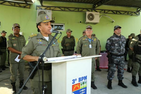 A cerimônia ocorreu durante a passagem de comando do 3° Batalhão, que contou ainda com a entrega de uma Viatura Lilás, marcando o processo de interiorização do serviço.(Imagem:Divulgação)