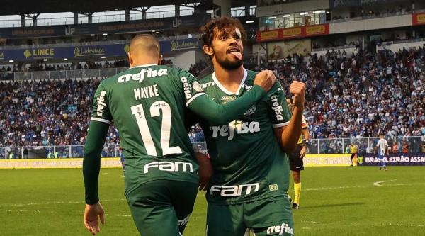 Gol de Gustavo Scarpa em Avaí x Palmeiras.(Imagem:César Greco)