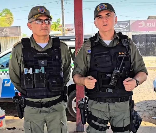 Tenente-Coronel Gilson Leite e Coronel Feitosa(Imagem:Reprodução)