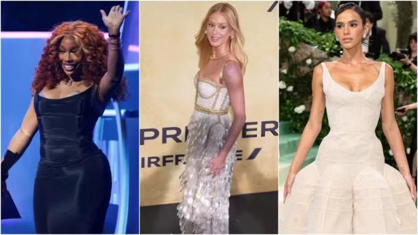 SZA, Marina Ruy Barbosa e Bruna Marquezine.(Imagem:Reuters/Reprodução/AFP)